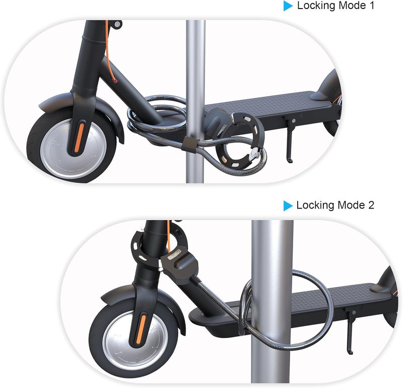 Mezelon Electric Scooter Lock, 100cm/13.5mm Heavy Duty Bike Cable Lock and Keys, Bicycle Lock, Scooter Locks Anti Theft for Scooter, Bicycle, E-Bike, Stroller and Motorcycle - Image 2